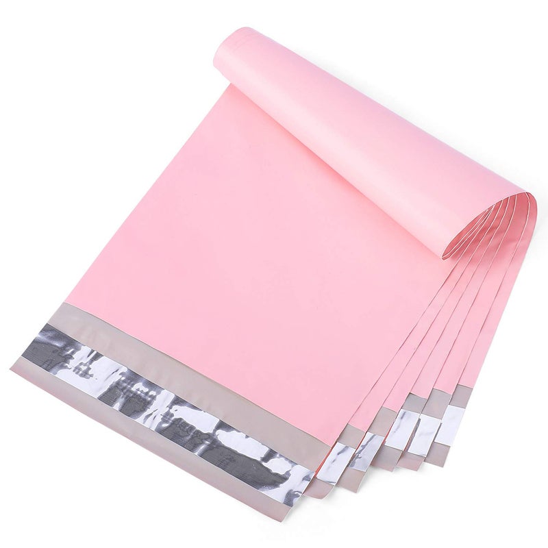 مترونيك Metronic Poly Mailers 6x9 200 حزمة مغلفات شحن لاصقة قوية للملابس، أكياس شحن صغيرة للشركات الصغيرة، أكياس بريد مقاومة للماء، أكياس بولي لحزم الشحن، حقائب وردي فاتح - Image 1